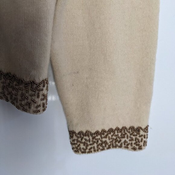 Vintage 1940s Hand Beaded Lambs Wool and Angora Cardigan Sweater - Picture 12 of 12